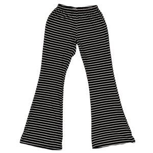 Rainbow Black & White Stripe Stretch Bell Bottom Pants Size XL